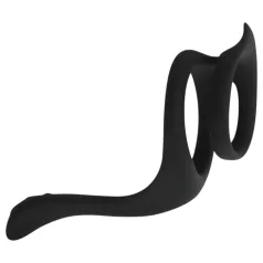 Easytoys - penisring och pungband - flexibel silikon svart