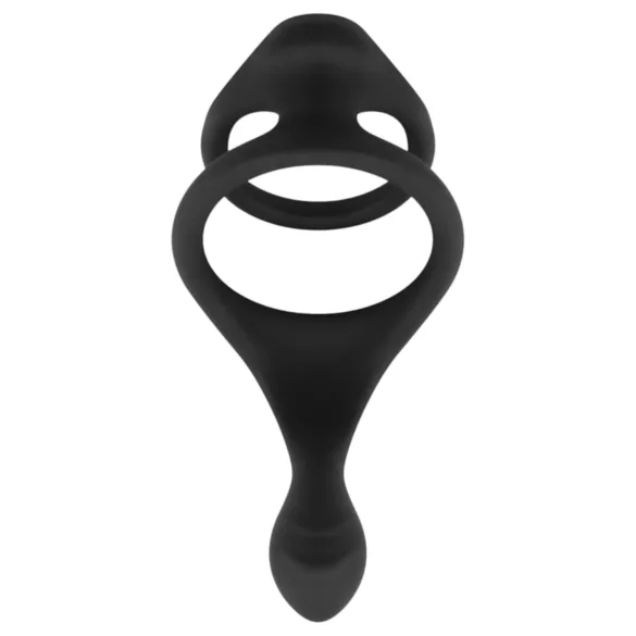 Easytoys - penisring och pungband - flexibel silikon svart