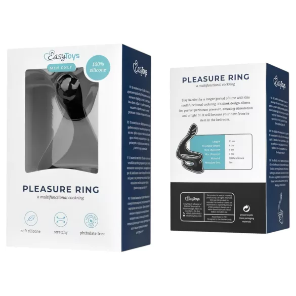 Easytoys - penisring och pungband - flexibel silikon svart