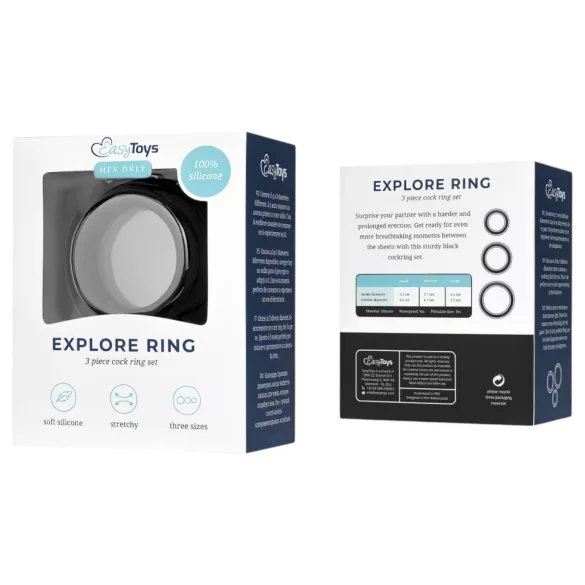 Easytoys - penisring set - 3-pack - svart