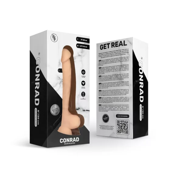 Real Fantasy Conrad - dildo med sugpropp - vibrator - 20 cm - natur