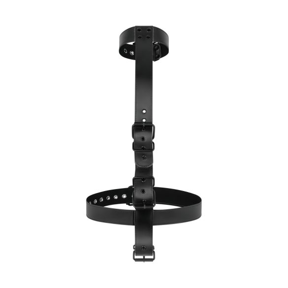 Sovrumsfantasier - BDSM-set med krage och fängsel (svart)