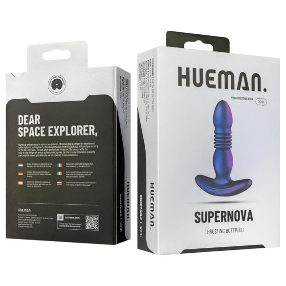 Hueman Supernova - analvibrator med stötfunktion - silikon lila