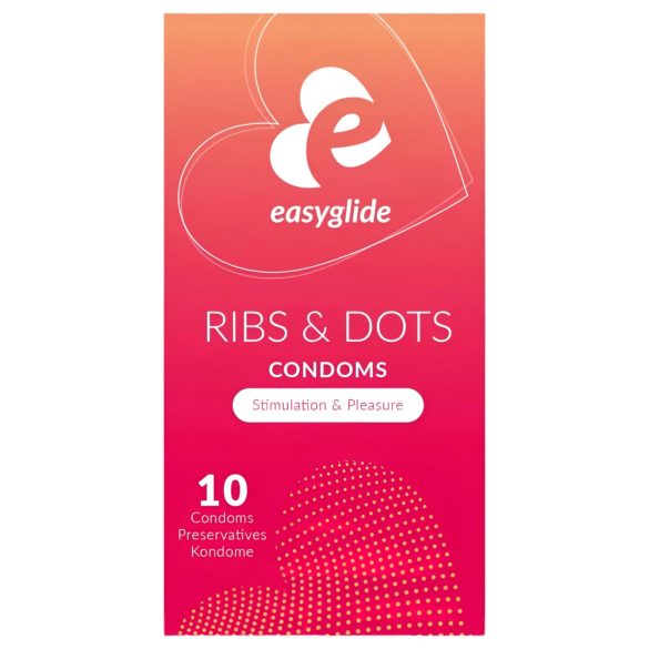 EasyGlide Ribs & Dots - ribbad och knottrad kondom (10 st)