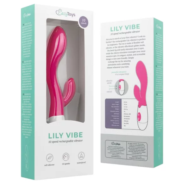Easytoys - Rabbitvibrator med klitorisstimulans - uppladdningsbar - rosa