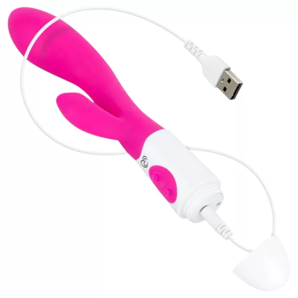 Easytoys - Rabbitvibrator med klitorisstimulans - uppladdningsbar - rosa