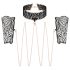 Rosy Gold - halsband och handledsbojor - svart