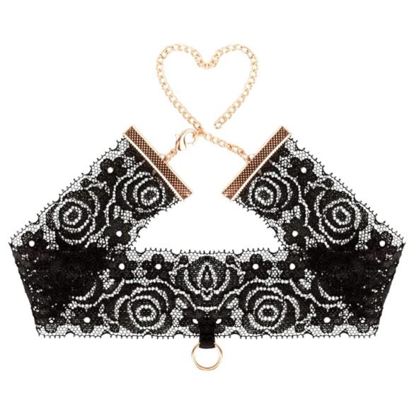 Rosy Gold - halsband och handledsbojor - svart