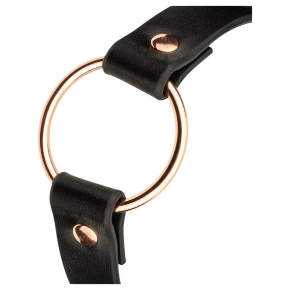 Rosy Gold - halsband - justerbar - svart/roséguld