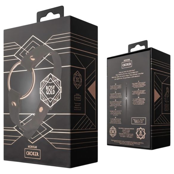 Rosy Gold - halsband - justerbar - svart/roséguld