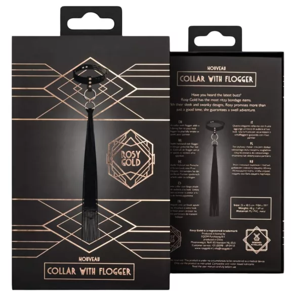 Rosy Gold - halsband och paddel - svart