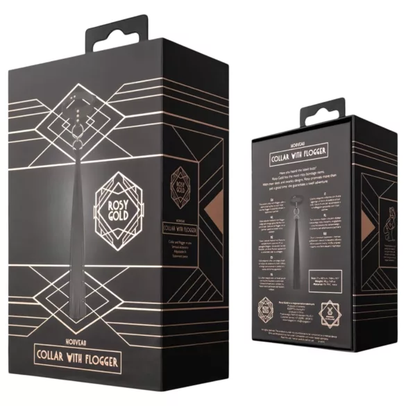 Rosy Gold - halsband och paddel - svart