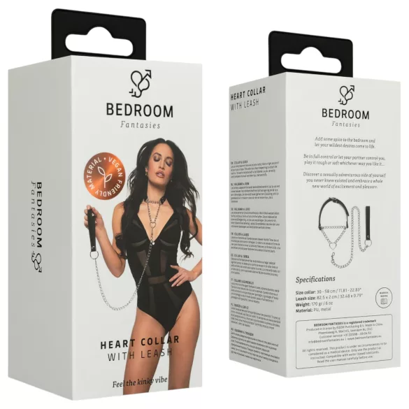 Bedroom Fantasies - halsband med koppel (svart)
