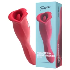   Teazers - dubbelsidig vibrator med tungformad klitorisstimulator (röd)