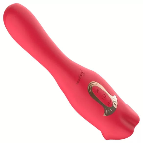 Teazers - dubbelsidig vibrator med tungformad klitorisstimulator (röd)
