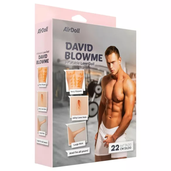 AirDoll David Blowme - uppblåsbar docka man - naturfärgad