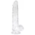 EasyToys - dildo med pung - 13,5 cm - transparent