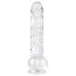 EasyToys - dildo med pung - 13,5 cm - transparent
