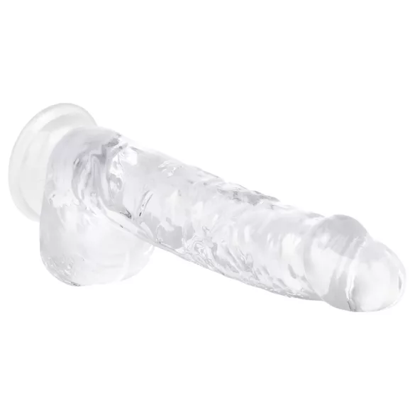 EasyToys - dildo med pung - 13,5 cm - transparent