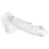 EasyToys - dildo med pung - 13,5 cm - transparent