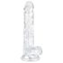 EasyToys - dildo med pung - 17cm - transparent