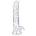 EasyToys - dildo med pung - 17cm - transparent
