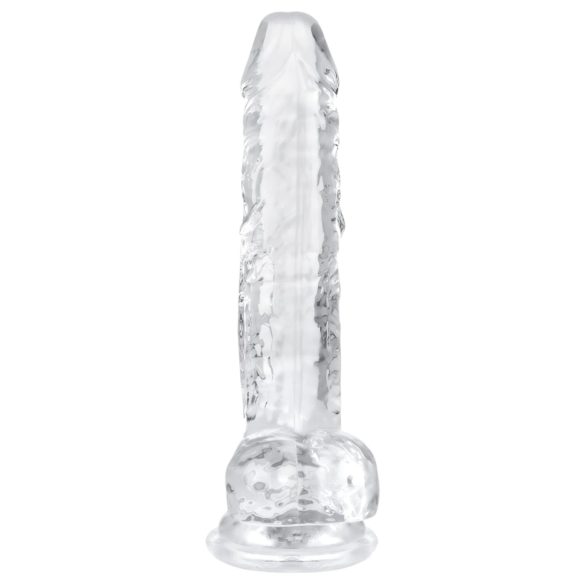 EasyToys - dildo med pung - 17cm - transparent