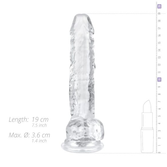 EasyToys - dildo med pung - 17cm - transparent