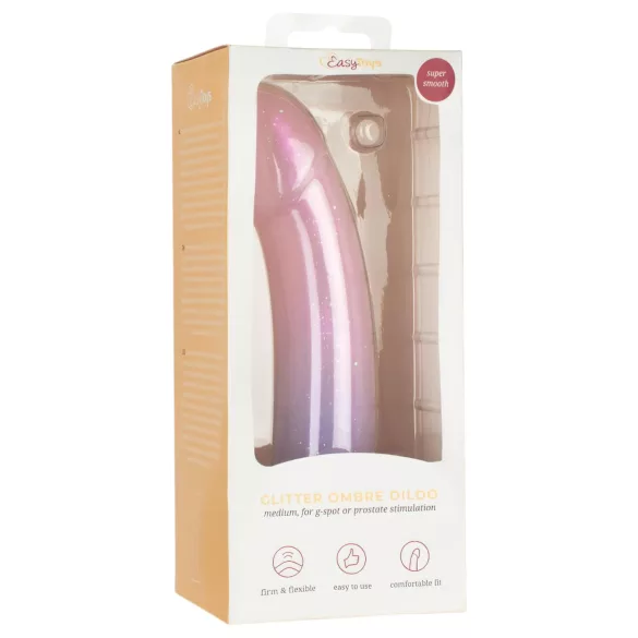 EasyToys Mermaid - dildo med glitter - silikon rosa 19cm