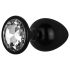 / Easytoys Anal Collection - metal analplugg med sten - M (svart)