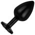 / Easytoys Anal Collection - metal analplugg med sten - M (svart)
