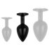 / Easytoys Anal Collection - metal analplugg med sten - M (svart)
