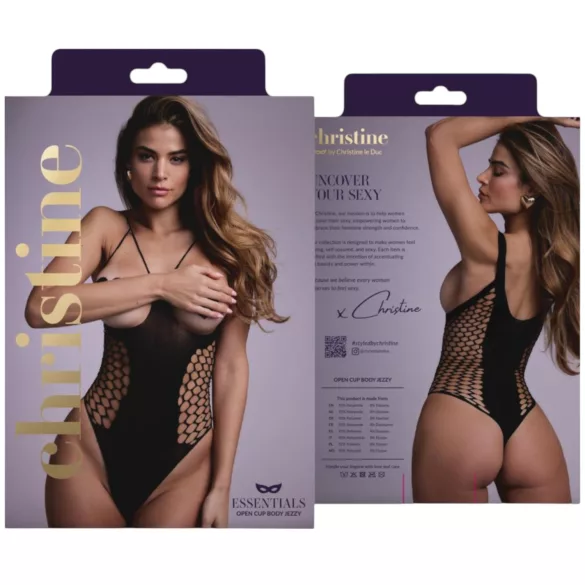 Christine - öppen body (svart) - S-L