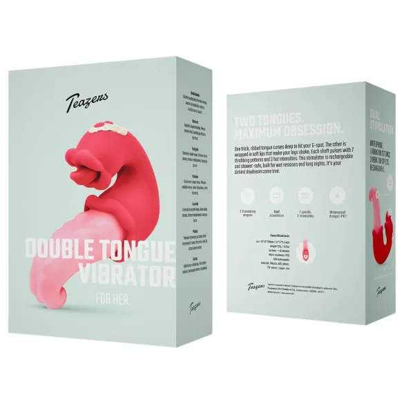 Teazers - dubbeltungad vibrator - vattentät - silikon - rosa