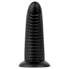   BUTTR Double Ribbed - jättestor räfflad analplugg (svart) - 26 cm