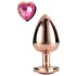 Gleaming Love - analplugg aluminium hjärtformad sten roséguld