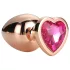 Gleaming Love - analplugg aluminium hjärtformad sten roséguld