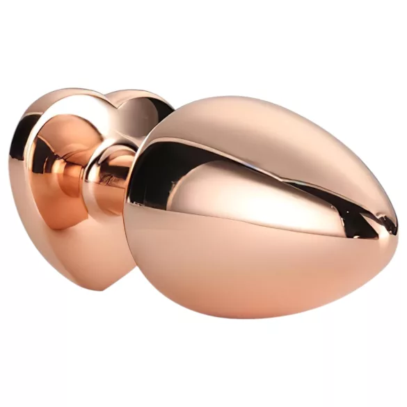 Gleaming Love - analplugg aluminium hjärtformad sten roséguld