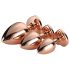 Gleaming Love - hjärtformade analplugg set roseguld (3 delar)