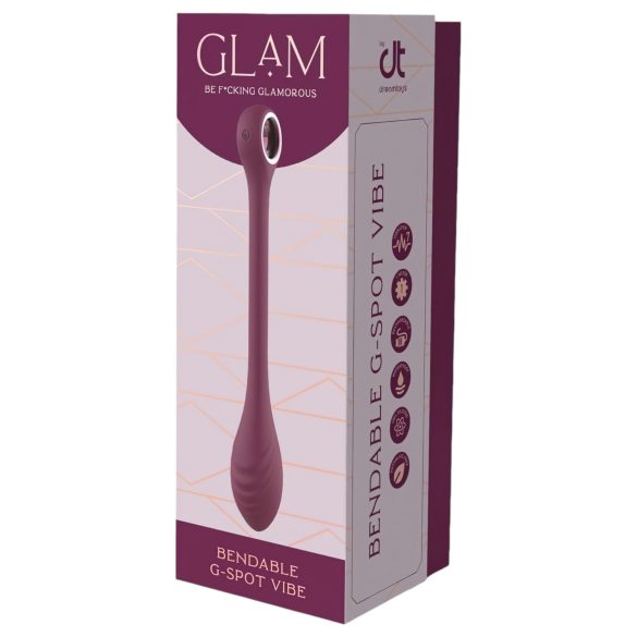 Glam - Batteridriven, vattentät, justerbar G-punkt vibrator (lila)