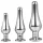 Gleaming Love - anal topp‑pluggsats (silver, 3‑delad)