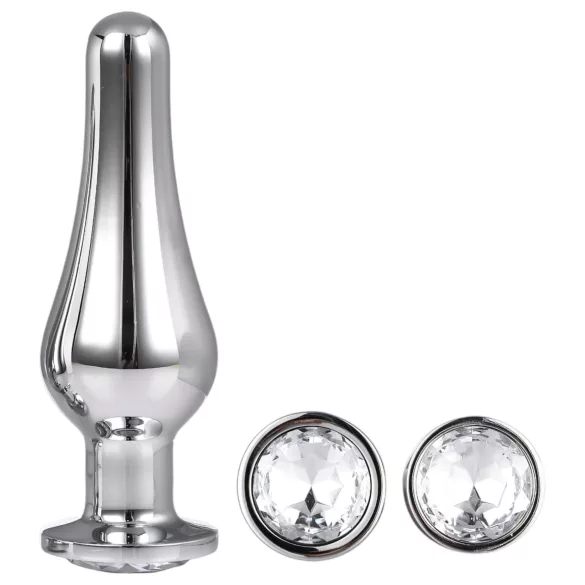Gleaming Love - anal topp‑pluggsats (silver, 3‑delad)