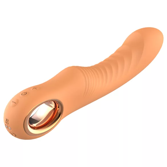 Glam - böjlig räfflad vibrator (persikofärgad)