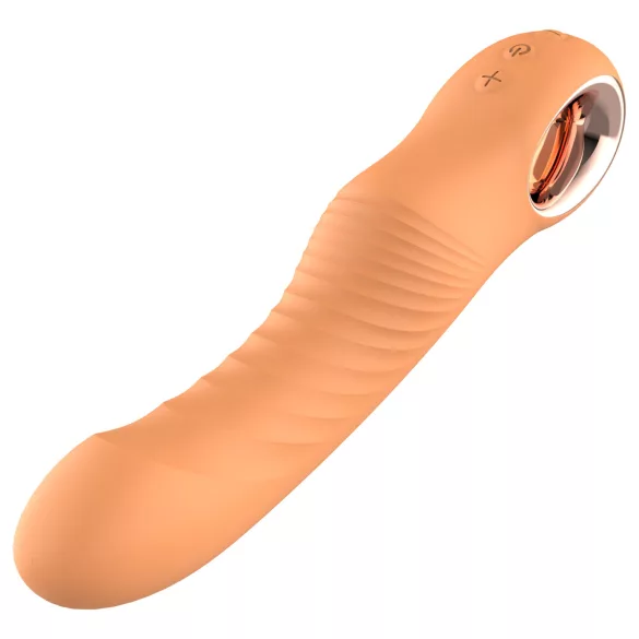 Glam - böjlig räfflad vibrator (persikofärgad)