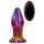 Glamour Glass - koniskt, glas analsvibrator med radio (färgglad)