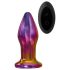 Glamour Glass - koniskt, glas analsvibrator med radio (färgglad)