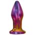 Glamour Glass - koniskt, glas analsvibrator med radio (färgglad)