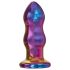 Glamour Glas - radiostyrd, glas anala vibrator - vågig (färgglad)