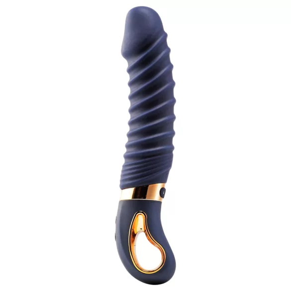 Goddess - uppvärmd räfflad vibrator (mörkblå)