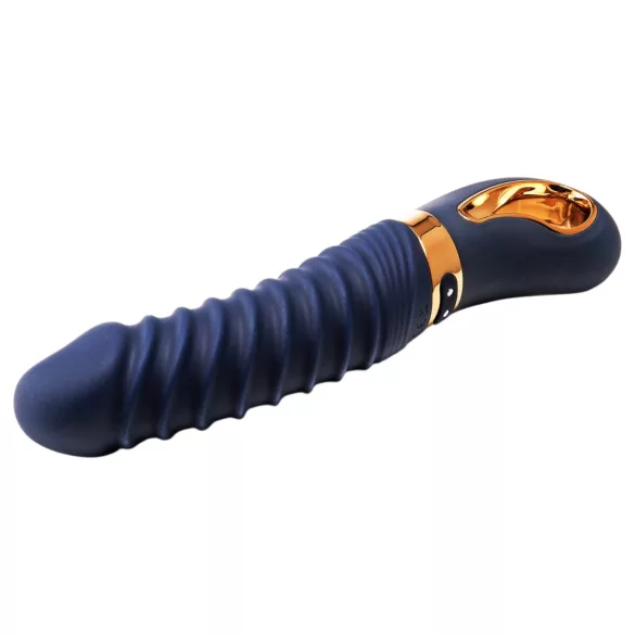 Goddess - uppvärmd räfflad vibrator (mörkblå)